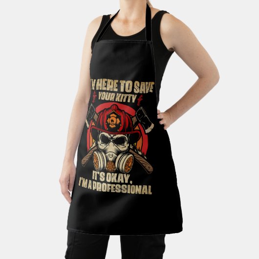 Ich bin hier, um Ihre kleine Berufliche Feuerwehr Schürze (InSitu)