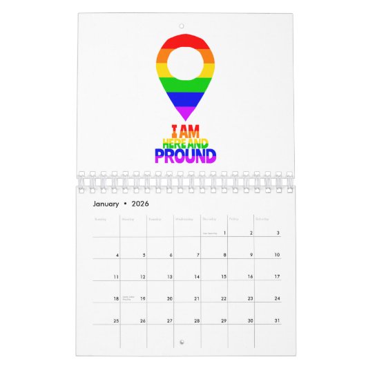 Ich bin hier und bin stolz auf LGBT Kalender (Jan 2026)