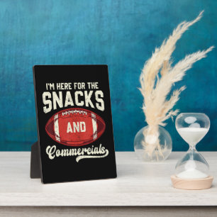 Ich bin hier wegen der Snacks und Werbespots Footb Fotoplatte