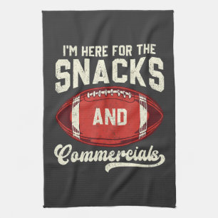 Ich bin hier wegen der Snacks und Werbespots Footb Geschirrtuch