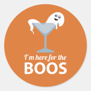 Ich bin hier wegen des Niedlichen Halloween-Boos Runder Aufkleber
