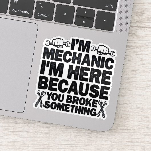 Ich bin hier, weil du etwas Witzigen Vater gebroch Aufkleber (Detail)