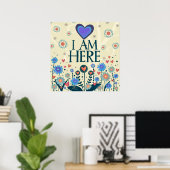 Ich bin hier Zitat Abonnent Collab Inspirivity Poster (Heimbüro)