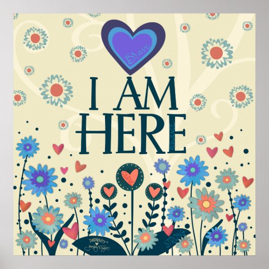 Ich bin hier Zitat Abonnent Collab Inspirivity Poster (Vorne)