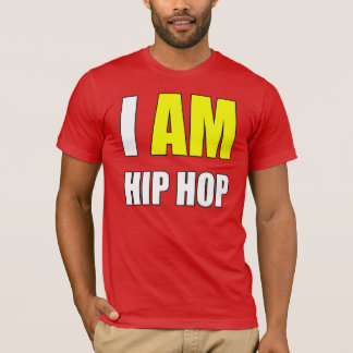 "ICH BIN HIP HOP" GELBER BUCHSTABEN-AUFDruck T-Shirt