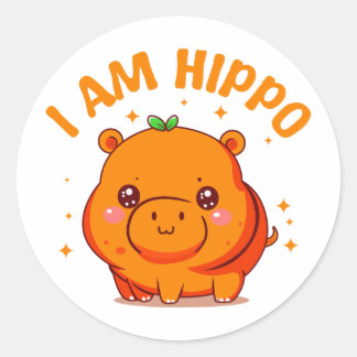Ich bin Hippo - Funny Hippo Runder Aufkleber