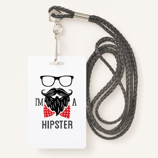 Ich bin Hipster Ausweis (Vorderseite mit Schlüsselband)