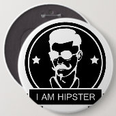 Ich bin Hipster Button (Vorne & Hinten)