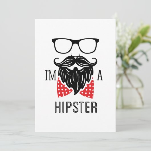 Ich bin Hipster Einladung (Stehend Vorderseite)