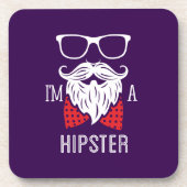 Ich bin Hipster Getränkeuntersetzer (Vorderseite)
