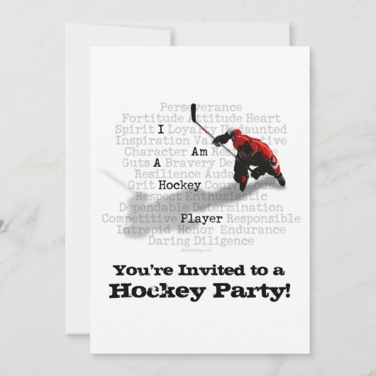 Ich bin Hockey-Player-Party Einladung (Vorderseite)