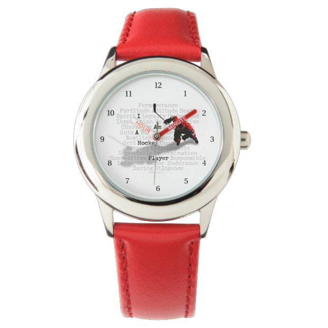 Ich bin Hockey-Spieler Armbanduhr (Vorderseite)