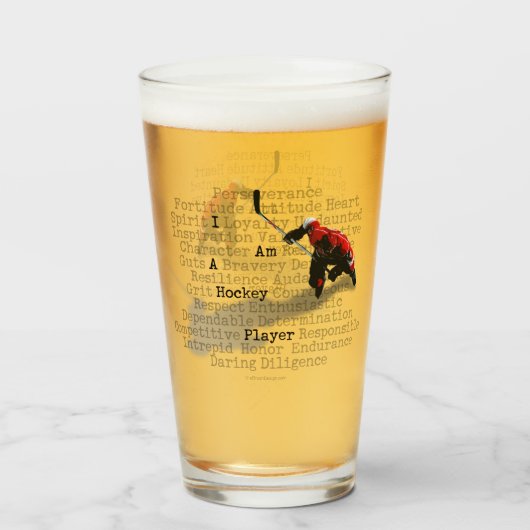 Ich bin Hockey-Spieler Glas (Vorne (Gefüllt))