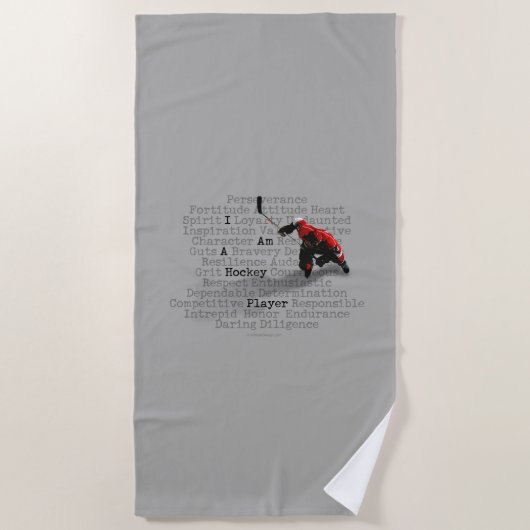 Ich bin Hockeyspieler Strandtuch (Vorderseite)