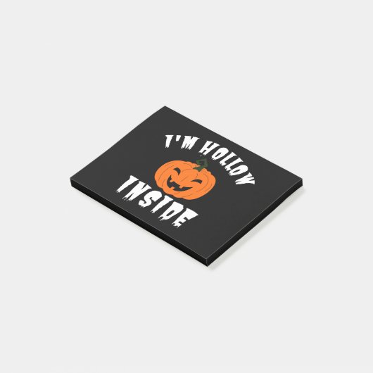 Ich bin Hollow Inside Pumkin Kürbislaterne Post-it Klebezettel (angewinkelt)