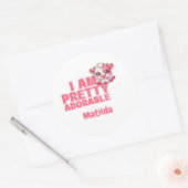 Ich bin Hübsch Adorable Pink Custom Classic Round Runder Aufkleber (Umschlag)