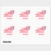 Ich bin Hübsch Adorable Pink Custom Runder Aufkleber (Blatt)