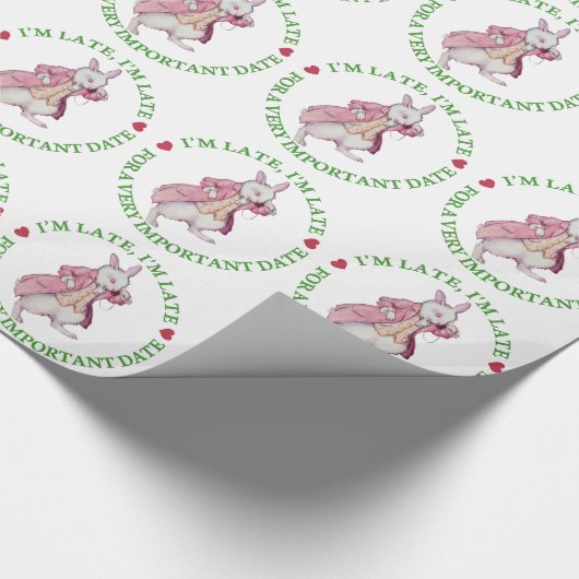 Ich bin, I " m spät, für ein sehr wichtiges Datum Geschenkpapier (Ecke)