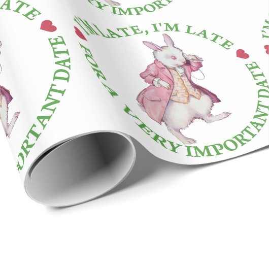 Ich bin, I " m spät, für ein sehr wichtiges Datum Geschenkpapier (Rolleneckpunkt)