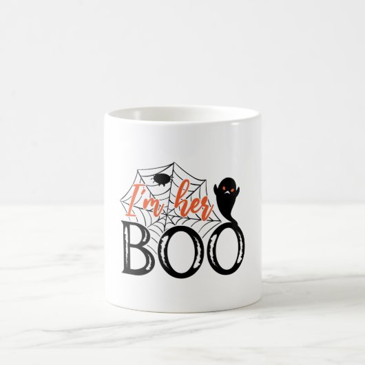 Ich bin ihr Boo Funny Cool Halloween-Geist Kaffeetasse (Mittel)