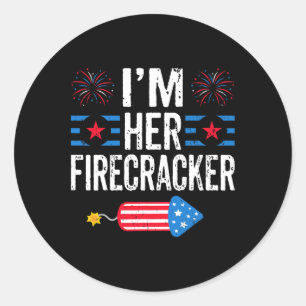 Ich bin ihr Firecracker 4. Juli Feuerwerke Matchin Runder Aufkleber