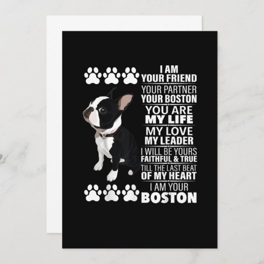Ich bin Ihr Freund Ihr Partner Ihr Boston Terrier Ankündigung (Vorne/Hinten)