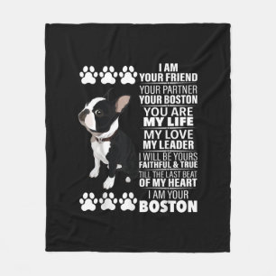 Ich bin Ihr Freund Ihr Partner Ihr Boston Terrier Fleecedecke