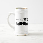 Ich bin ihr Herr Groom Retro Groovy Handlebar Must Bierglas (Links)