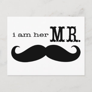 Ich bin ihr Herr Mustache Grooms Gifts Postkarte