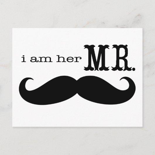 Ich bin ihr Herr Mustache Grooms Gifts Postkarte (Vorderseite)