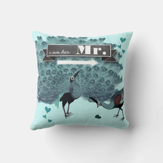 Ich bin ihr Herr Peacock Pillow Kissen (Rückseite)