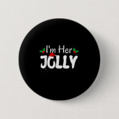 Ich bin ihr Jolly Funny Christmas Couple Pajamas M Button (Vorderseite)
