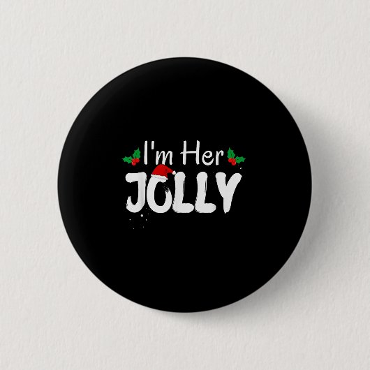 Ich bin ihr Jolly Funny Christmas Couple Pajamas M Button (Vorderseite)