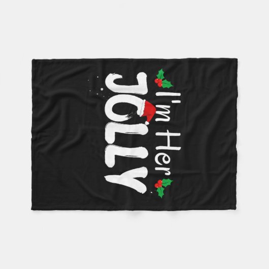 Ich bin ihr Jolly Funny Christmas Couple Pajamas M Fleecedecke (Vorderseite (Horizontal))