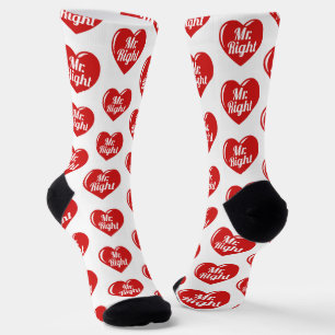 Ich bin ihr Mister Richtiger Rotes Herz Socken