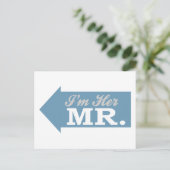 Ich bin ihr Mr. (Blauer Pfeil) Postkarte (Stehend Vorderseite)