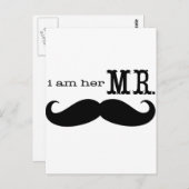 Ich bin ihr Mr. Mustache Grooms Geschenke Postkarte (Vorne/Hinten)