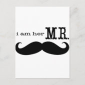 Ich bin ihr Mr. Mustache Grooms Geschenke Postkarte (Vorderseite)