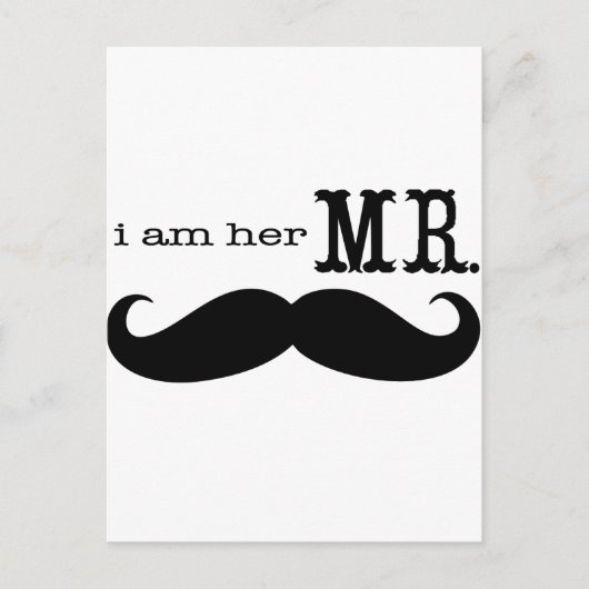 Ich bin ihr Mr. Mustache Grooms Geschenke Postkarte (Vorderseite)