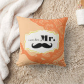 Ich bin ihr Mr. Mustache Peach Peacock Pillow Kissen (Decke)