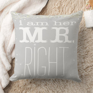 Ich bin ihr Mr. Right Groom Pillow Kissen
