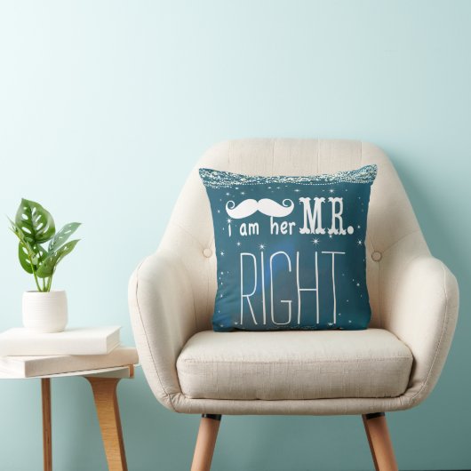Ich bin ihr Mr. Right Groom Pillow Kissen (Stuhl )