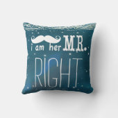 Ich bin ihr Mr. Right Groom Pillow Kissen (Rückseite)