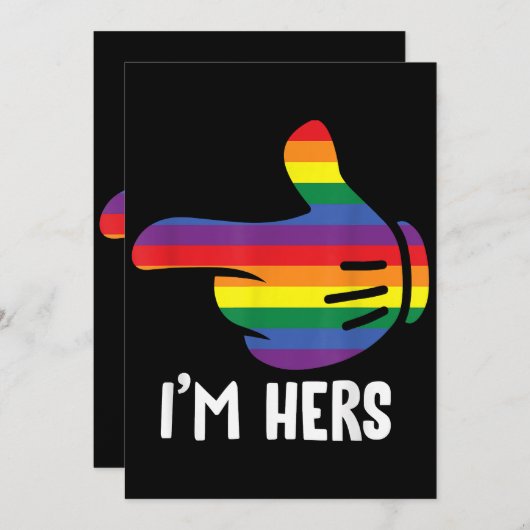 Ich bin ihr Rainbow Lesbian Couple Funny LGBT Prid Einladung (Vorne/Hinten)