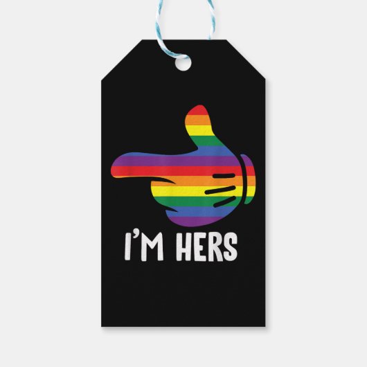 Ich bin ihr Rainbow Lesbian Couple Funny LGBT Prid Geschenkanhänger (Rückseite)