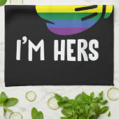 Ich bin ihr Rainbow Lesbian Couple Funny LGBT Prid Geschirrtuch (Gefaltet)