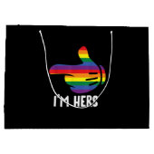 Ich bin ihr Rainbow Lesbian Couple Funny LGBT Prid Große Geschenktüte (Rückseite)