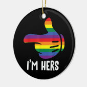 Ich bin ihr Rainbow Lesbian Couple Funny LGBT Prid Keramik Ornament (Links)