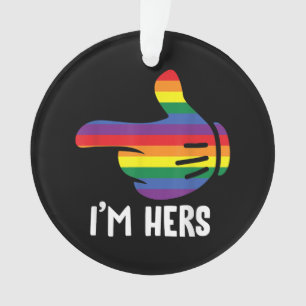 Ich bin ihr Rainbow Lesbian Couple Funny LGBT Prid Ornament