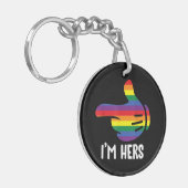 Ich bin ihr Rainbow Lesbian Couple Funny LGBT Prid Schlüsselanhänger (Vorderseite links)